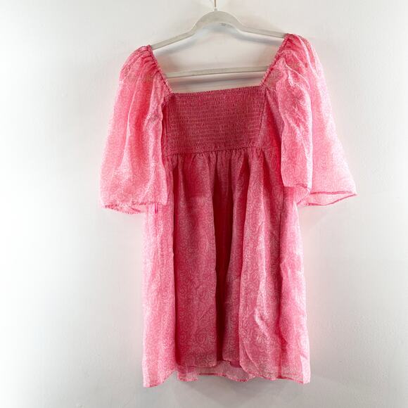 Abercrombie & Fitch Emerson Angel Short Sleeve Mini Dress Pink Large - Picture 4 of 4